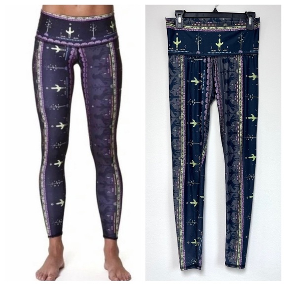 Teeki Wild and Free Desert Cactus Moon Horse Southwestern Boho Leggings - Picture 2 of 7